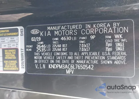 2020 Kia Sportage Lx из США, поврежденный, VIN KNDPM3AC6L7650542